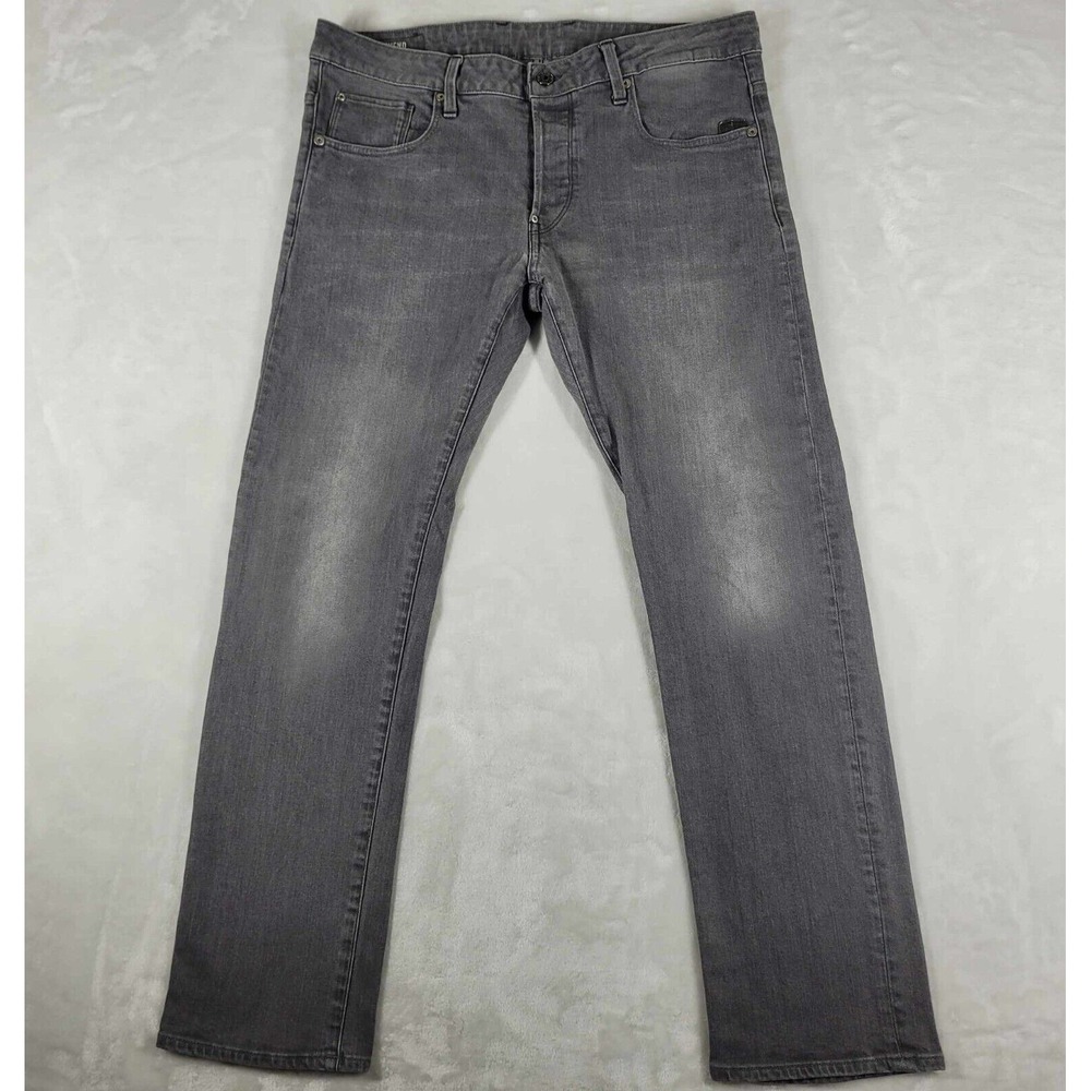 G-Star Raw Revend Jeans Men's 36x30 Gray Straight Fit Button Fly Casual